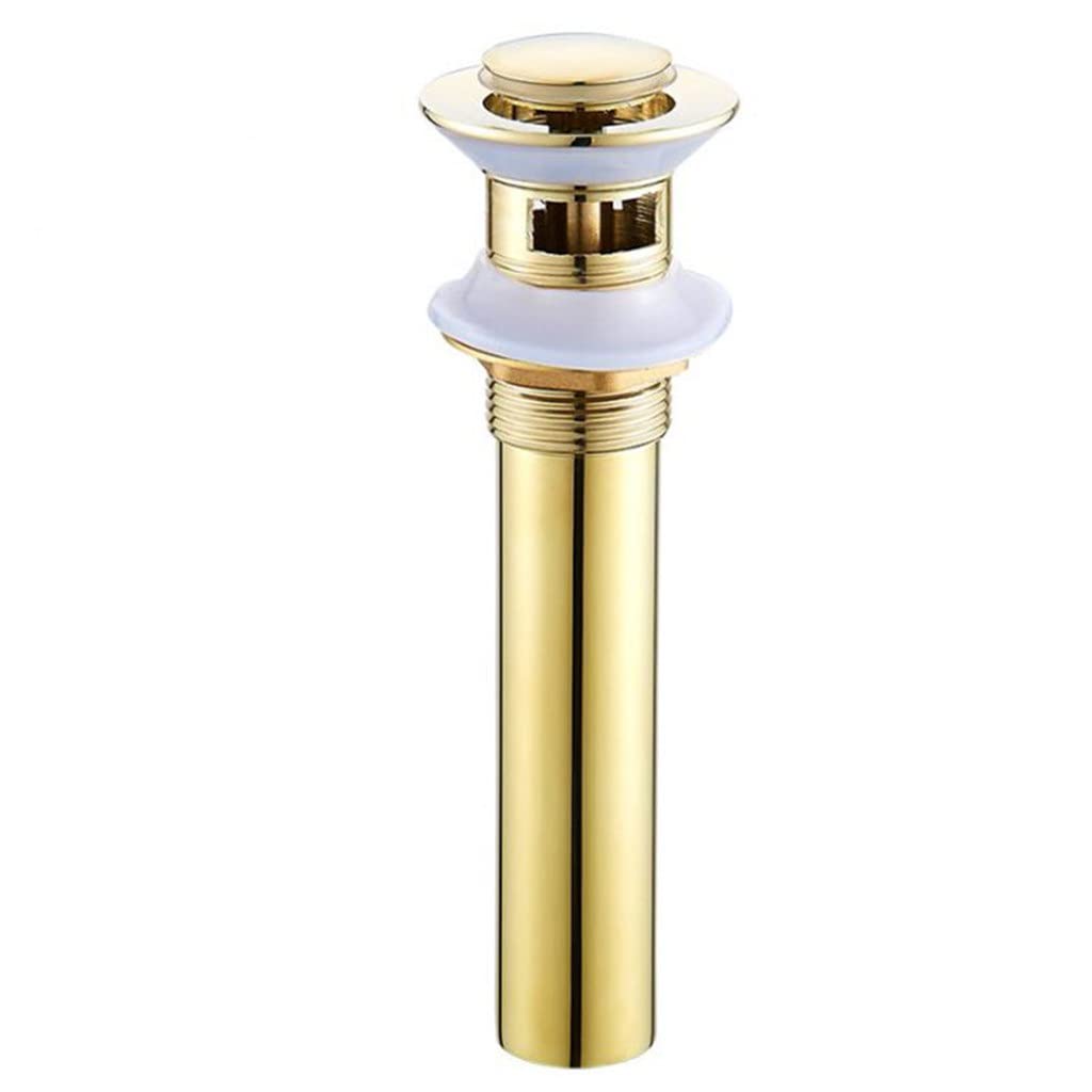 Italiano: Drenaggio del lavandino del Bacino del Bagno Drenaggio a -up del lavello Placcato Dorato con/Senza Accessori del Bagno di Overflow(3-Pack)