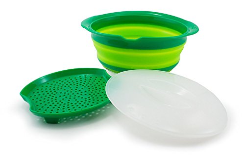 Squish Collapsible Microwave Steamer, Green