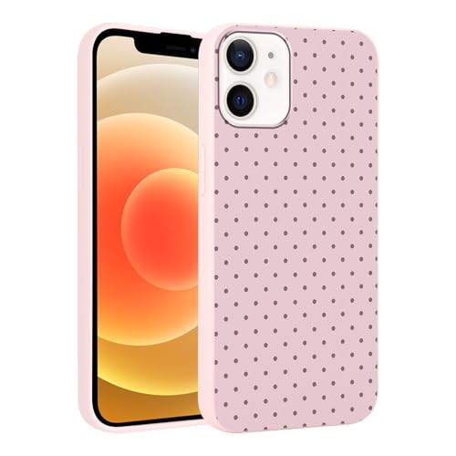 Image of Foonary Polka Dot Phone Case for iPhone 12/iPhone 12 Pro Cute Fashion Pattern Case 6.1", Aesthetic Trendy Stylish Design Women Girly Cover Camera Protective Slim Silicone Shockproof TPU Funda, Pink