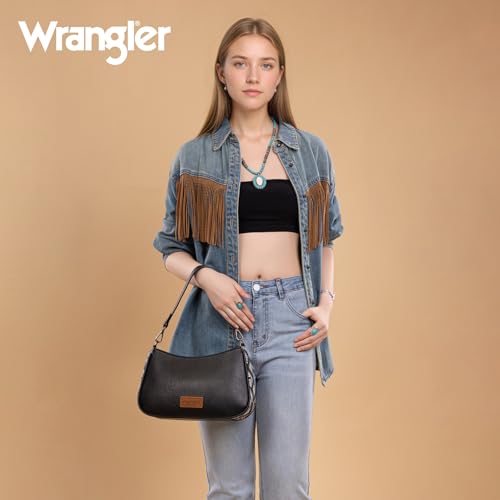 Image of Wrangler Western Shoulder Bag for Women Small Purse Aztec Hobo Bag HandBag with Detachable Strap