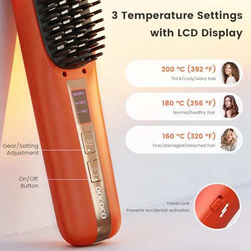 Cepillo alisador inalámbrico portátil para cabello miniatura 7