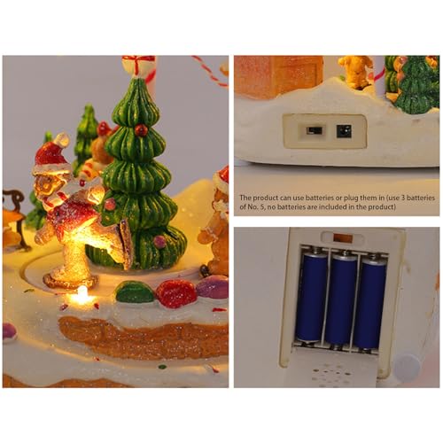 Tren giratorio de Navidad con música para decorar el salón familiar 8