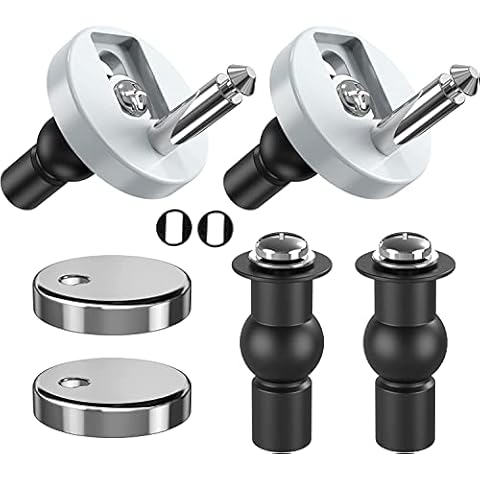 Wevesa Toilet Seat Hinges Fixings, Quick Release Top Fix Blind Hole Fittings Expanding Rubber Screws Home Office Hotel Apartments Restroom (2 Pcs) Cover