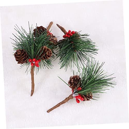 Musisaly 16Pcs Artificial Pine Garland Artificial Berry Pine Pick Christmas Holly Berries Christmas Floral Picks Artificial Flower Christmas Tree Pine Wood Christmas Decoration Pine Stems #TOP1