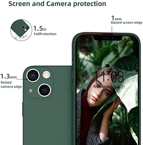 WXX iPhone 13 Mini Case, Silicone Camera Protection Ultra Slim Case Soft Gel Cover Rubber Lightweight Anti-Scratch Phone Case Compatible for iPhone 13 Mini 5.4-Inch Dark Green