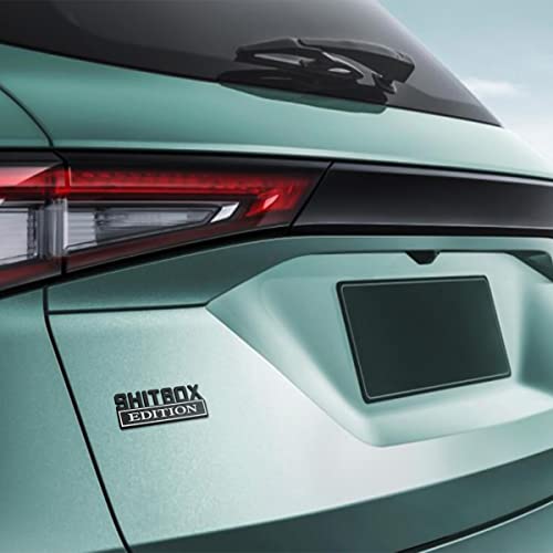 Zipelo Shitbox Edition Car Emblem, 3D Personalized Letter Fender Badge Sticker, Adhesive Car Tailgate Metal Replacement Decal, Trunk Decoration Nameplate Accessories For Truck, Suv (Black/White) #TOP4