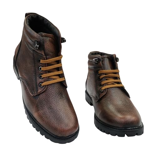 Image of Dvoy'X Men's Stylish Ankle Boots for Man | Premium Leather Look Lace-Up Boots | Super Comfortable Cushioned Sole | Casual & Formal Wear | Durable Affordable Everyday Footwear |