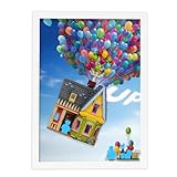 Wall Board for Lego 43217 ‘Up’ House, UP-Themed Wall Mount Showcase Your Model House with Cloud & Balloon Backdrop, Includes Acrylic Stands, Ready to Hang (Model not Included)