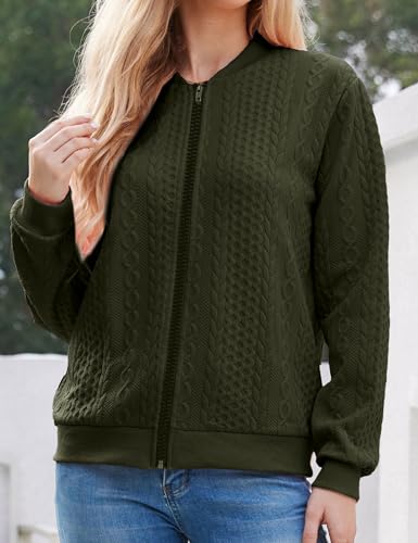 Image of WROLEM Zip Up Sweatshirts for Women Casual Outfits Cardigan Outerwear Trendy Winter Jackets Coat