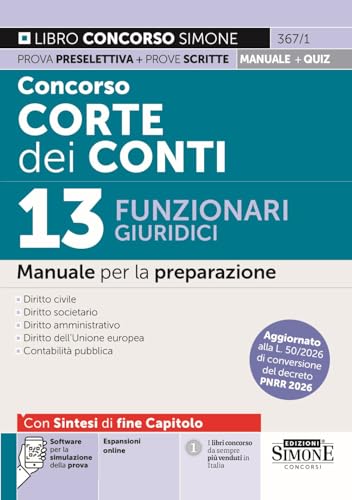 Concorso Corte dei Conti. 13 funzionari giuridici. Manuale per la preparazione