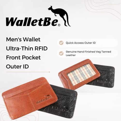 Men's Wallet Ultra-Thin RFID Front Pocket Outer ID Black2