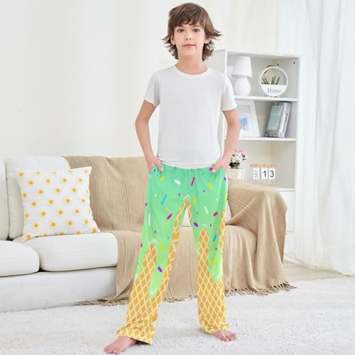 Boy's Pants Mint Ice Cream Jogger Pants Elastic Waist Long Bottoms Trousers with Pockets 6-14 Years 5