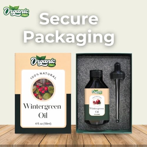 Image of Organic Zing Wintergreen (Gaultheria Procumbens) Oil | Pure & Natural Essential Oil for Aroma, Diffusers, Haircare & Massage - 118ml /3.99fl oz