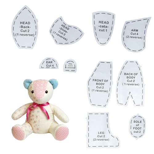 15 Inch Bear Template Set, Memory Bear Pattern Sewing, Sewin