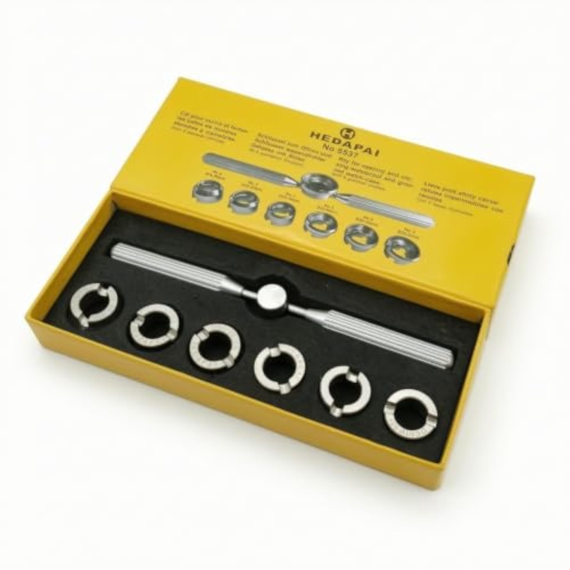 Adjustable Watch Case Opener with Adapters