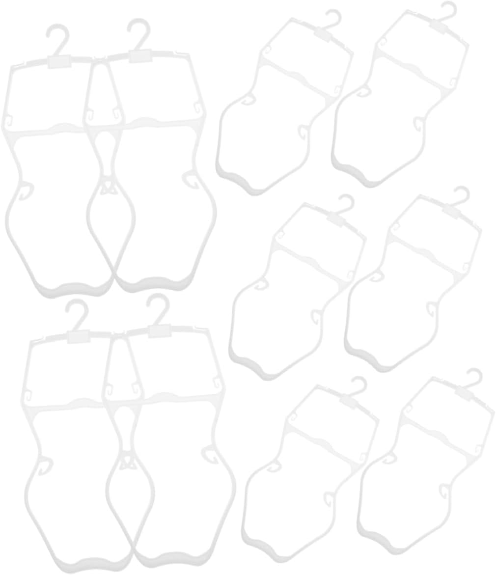 10pcs Boy Girl Swimsuit Hangers Non-Slip Plastic Display Rack for Bathing Suits Versatile Use Nursery Bedroom Laundry Closet White Color