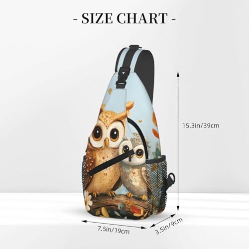 Morrales de bandolera con diseño búho para adultos unisex miniatura 3