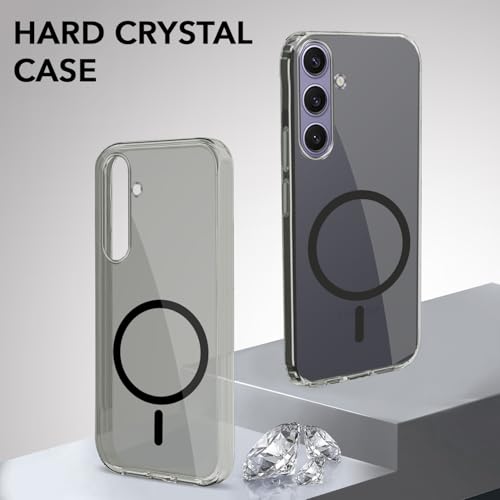 Image of Jkobi Lifetime Anti-Yellow MagSafe Compatible Clear Back Cover Case for Samsung Galaxy S24 Plus (Sleek Hard Crystal | Shockproof and Camera Protection)