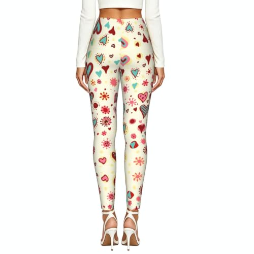 Leggings de compresión suaves con estampado de corazones para mujer 3