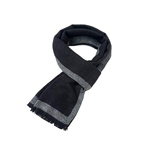 LAMEIDA Men Scarves Cotton Scarf Soft Scarf Fall Winter Scarf Wraps Business Casual Neckerchief with Tassels 1PCS