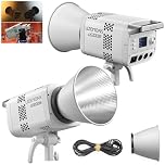 Godox LE200Bi 220W Bi-Color COB LED Video Light with Bowens Mount, 2800K-6500K, CRI/TLCI≥98, 0-100% Dimming, 11 FX Modes, Bluetooth/DMX Control for Studio Streaming