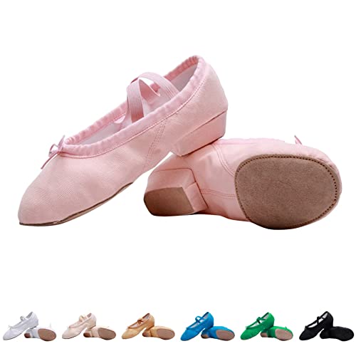 Ballet Shoes Women's Low Heel Pumps Soft Sole Dance Shoes Elegant Ballet Flats Ballet Slippers Women's Dance Shoes Flat Training Gymnastics Shoes for Adults Training Slippers, black, 8.5 UK