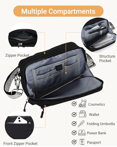 Herald Small Crossbody Bags for Women Puffer Lightweight Travel Shoulder Purses with Multiple Pockets & Luggage Sleeve4