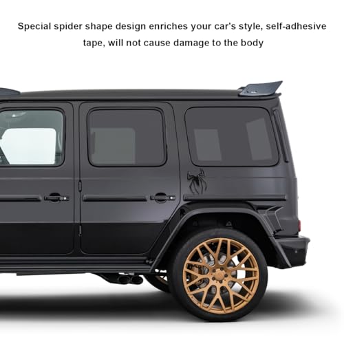 Image of 2 PCS Spider Emblem, 3D Spider Shape Badge Sticker Personalized Car Body Decal, Cool Badge Emblem Sticker Exterior Decor for Bumper Fender Side Door Window, Car Accessories (Black)