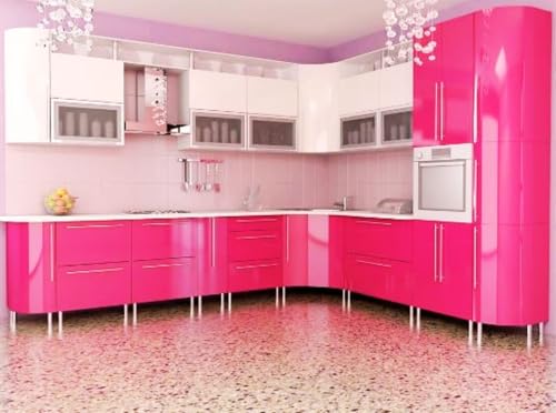 Image of CREON Light Pink Gloss Peel and Stick Self-Adhesive Removable Thicken Waterproof for Kitchen Countertop Cabinet Wardrobe(24X220 INCH, Light PNK Glossy)