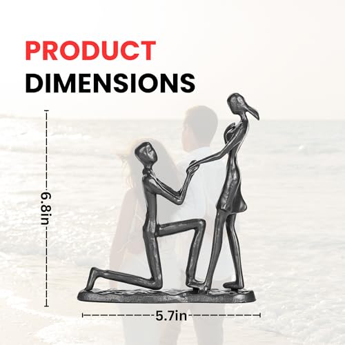 Estatua artesanal de hierro para aniversario de pareja miniatura 4