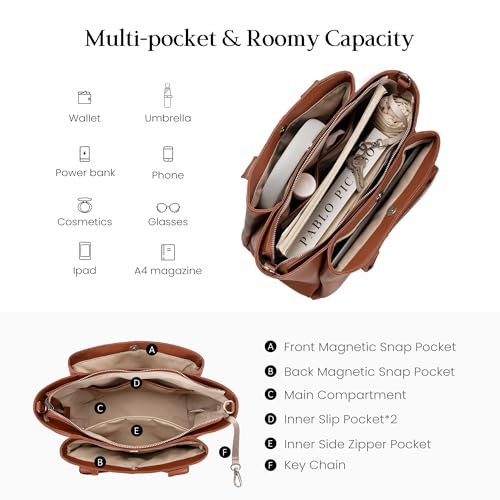 Bolso Satchel de Cuero Genuino para Mujer miniatura 4