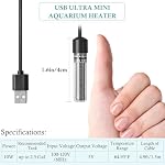 FEDOUR 10W Super Mini USB Aquarium Heater, Small Adjustable Heater with External Controller for up to 2.5Gallon Small Fish Tank, Nano Fish Tank Heater, Betta Heater for Fish Bowls