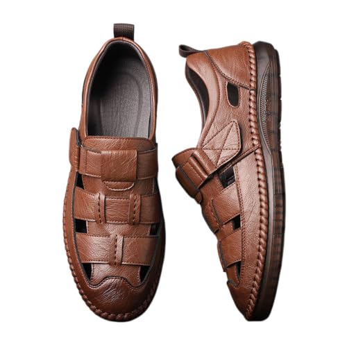 Treer Sandalias Hombre Verano, Sandalias Verano Hombre de Senderismo, Transpirable Secado Rápido, Punta Cerrada, Calzado de Playa, Calzado acuático/Trekking Playa Casual 38-48 EU (Marrón,40)
