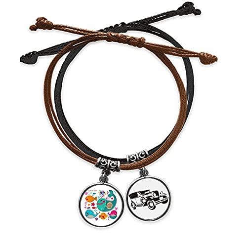 Bracelet océan poisson coloré en cuir le cadeau idéal pour proches