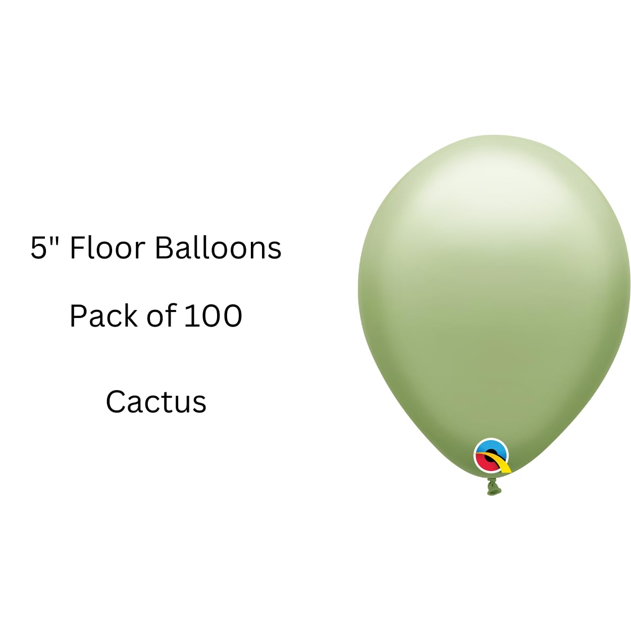 Qualatex 30349 Cactus 5"/ 5-inch Round Latex Mini Party Balloons (Pack of 100), Cactus Green, 5 Inch - Image 2