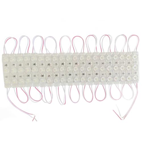 Image of 2835 LED Modules 200 Pieces - 3 LED High Intensity 150LM Commercial Light Strip, IP68 Waterproof, Suitable for Channel Letters and Advertising Signs, Peel and Stick Adhesive Backing (White, 100ft)