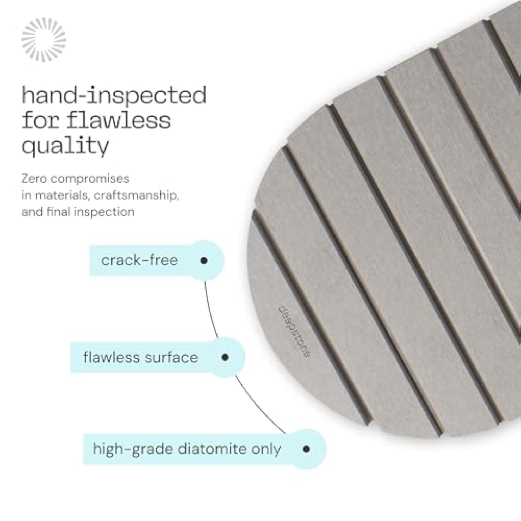 Light Grey Diatomite Foldable Bath Mat