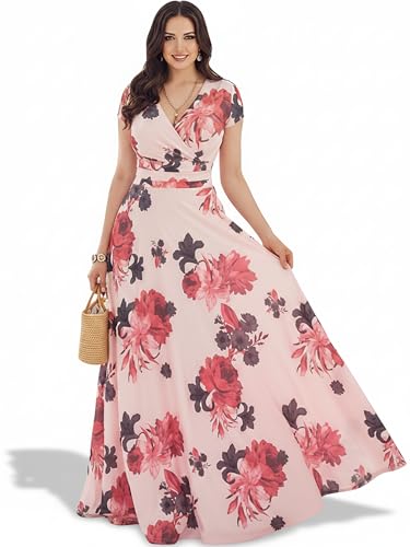 Image of KOH KOH Womens Long Modest Floor Length Flowing Summer Print Maxi Dress