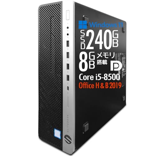 �y�����ςݕi�z�f�X�N�g�b�vPC EliteDesk 800 G4/Windows11 Pro/��8���� Core i5-8500/SSD240GB/������8GB/DVD-ROM/MS Office H&B 2019/DisplayPort×2/VGA