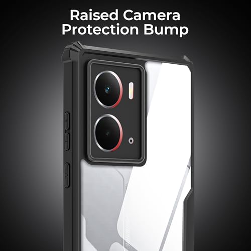 Image of A rtistque Clear Hard Transparent Acrylic Armor Anti-Drop Shockproof TPU Edge Back Cover Case for Realme P3 5G - Black