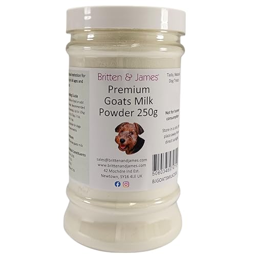 100% Natural Whole Goats Milk Powder for Dogs (250g) by Britten and James