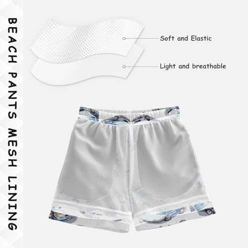 Pigsaly Boys' Swim Board Shorts Cool Handcuffs Warning Lights Police Car Boy's Swim Trunks Kids Swimwear 5T Multicolor4