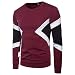 Produktbild Herren Rundhals Pullover Herren Langarm T-Shirt T (S-2XL) Gr. L, rot