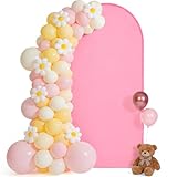 Alaoo Arche Mariage Toile de Fond, 180 * 80cm Arrière-Plan en Forme d'arche Toile de Fond pour Arche de Mariage, Double Face Arch Backdrop Decor pour Mariages, Fête, Cérémonie, Banquet (Rose)