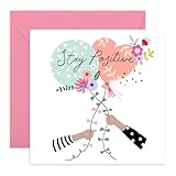 CENTRAL 23 Tarjetas y sobre con texto en inglés 'Stay Positive - Get Well 25 - Speedy Recovery Him Her - Tarjetas de aliento para hombres y mujeres - Tarjeta de felicitación floral - Para amigas -