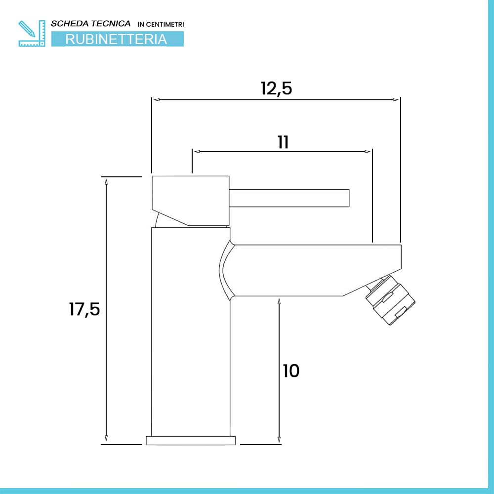 Inbagno Set miscelatori lavabo Alto e Bidet monocomando, in Acciaio Inox Spazzolato, con piletta Click clack Satinata, York