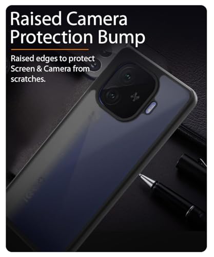 Image of WOW IMAGINE Translucent Hybrid Back Case Cover for iQOO Neo 10R 5G Smoked Matte Back | Shock Proof 360 Degree Protection | Protective Hard Case - Matte Black