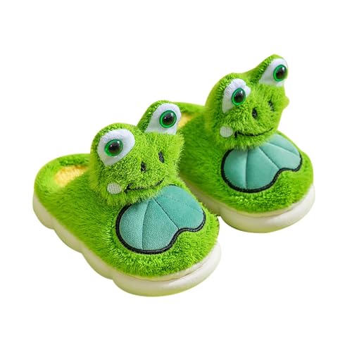 Frog Slippers Toddler House Slippers Boys Girls Plush Fuzzy Animal Slippers Kids Winter Indoor Household Shoes