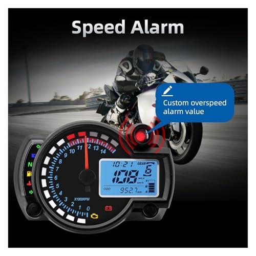 Tachymètre de moto numérique haute précision avec odo et écran rétroéclairé - 4