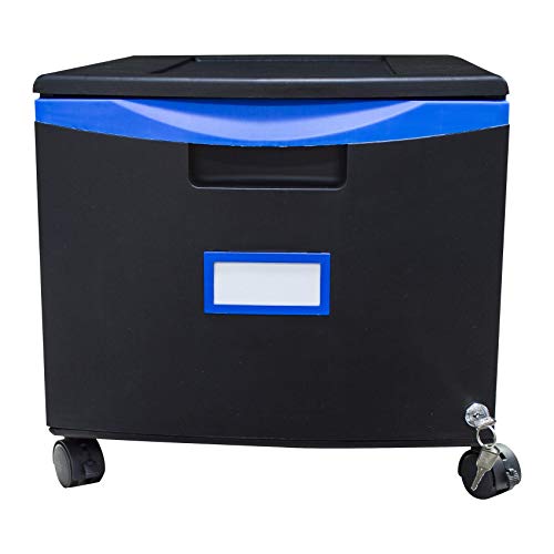 Storex 61269U01C File Cabinet, 1-Drawer, Black/Blue #TOP2